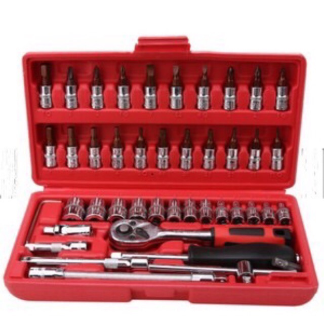 46 pc Spanner Socket Set 1/4 Car Repair Tool