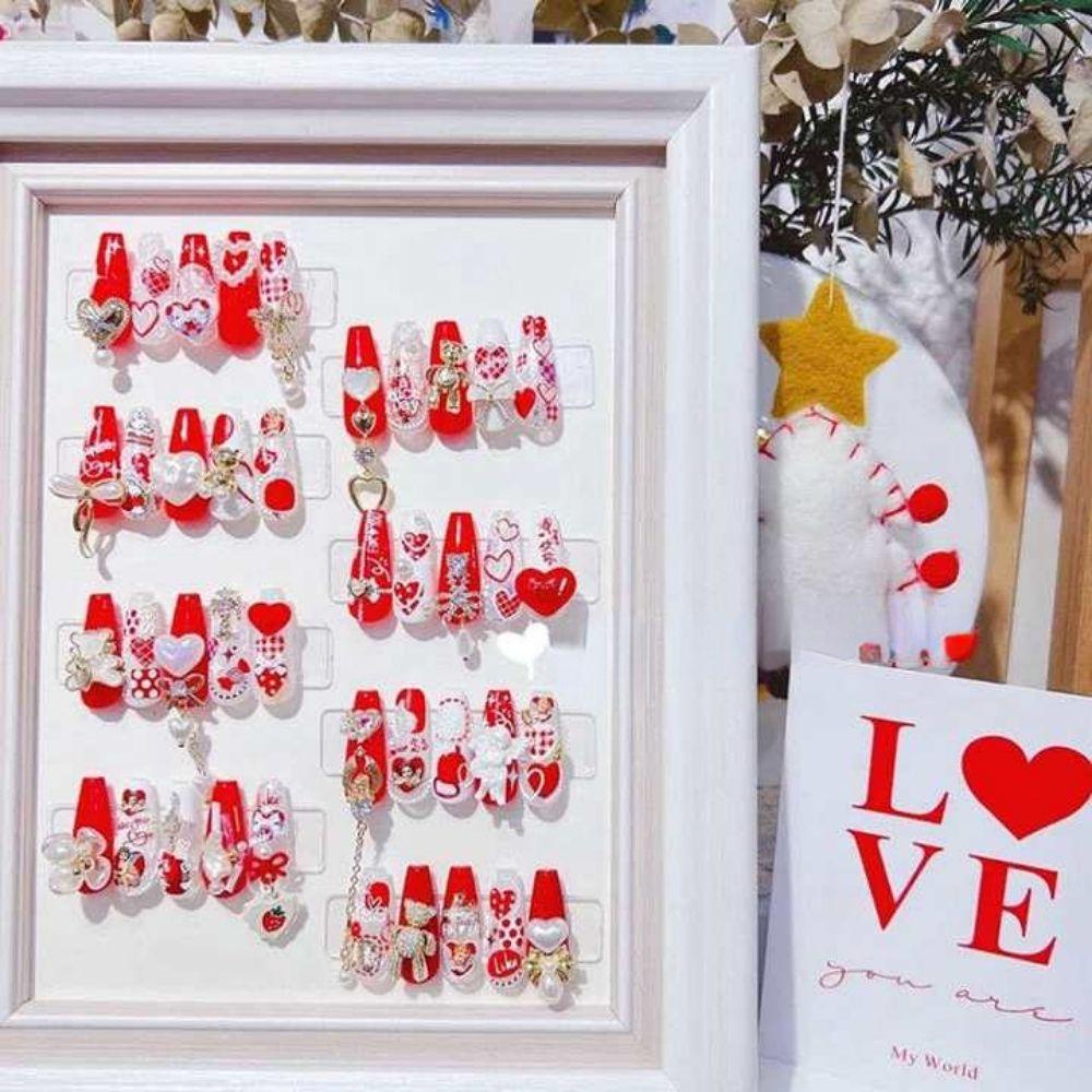 Mxbeauty Stiker Kuku Motif Hati 5D Untuk Dekorasi Nail Art DIY