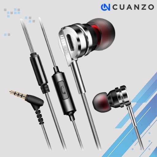 Bass Metal Earphone with Mic / Earphone Earpone Earpond Earponds Earpods Earphones Headset Henset Hanset Hansed Hensed Handsfree Headsfree Earbuds Gaming Wireless Mic Mikrofon Microphone Jernih Hp Xiomi Oppo Infinix Samsung Realme Android Bass Murah Ori