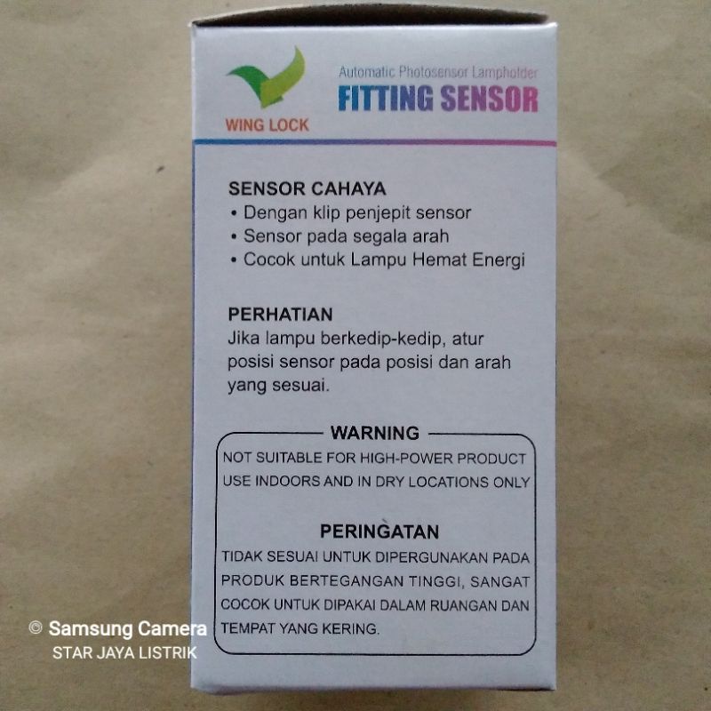 Fitting Sensor (Sensor Cahaya) E27 Sivitech YF-212A~Wing Lock WL-212