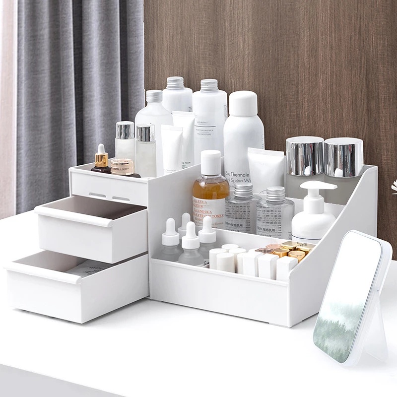 Large Capacity Cosmetic Storage Box / Makeup Drawer Organizer Jewelry Makeup Container Desktop Sundries Storage Box