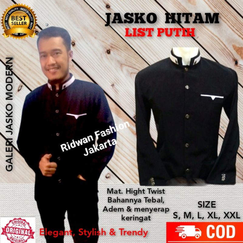 Jas Koko hitam polos |Jasko Hitam polos | Jasko Polos | Koko dewasa  | Baju Koko hitam dewasa