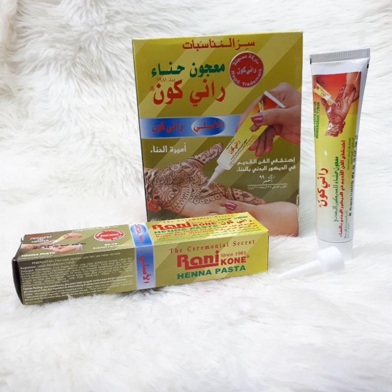 TERMURAH RANI KONE BESAR HIAS TANGAN RK-99 BOX KUNING 30g ISI 12 PCS