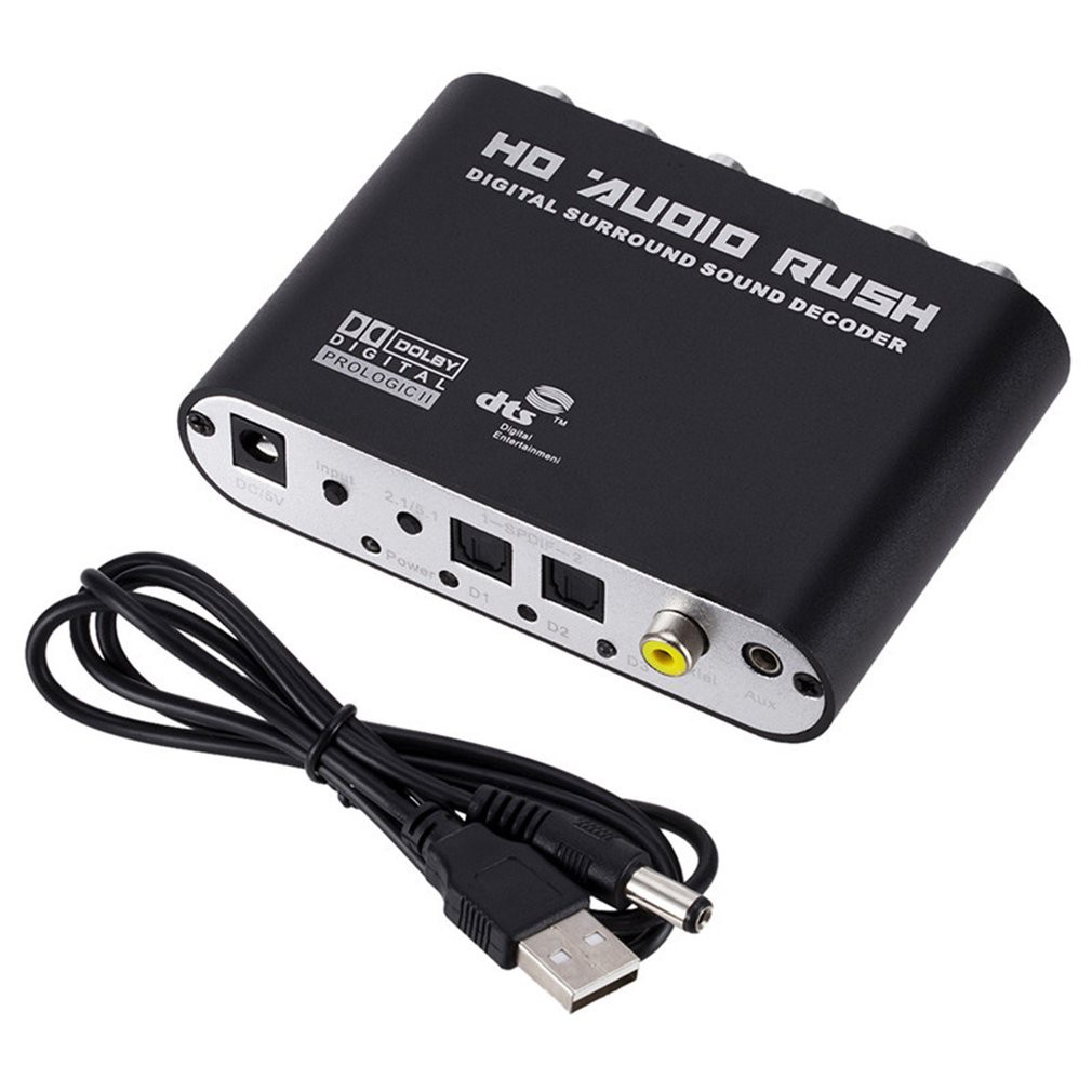 5.1CH audio decoder HD Audio Rush SPDIF Coaxial to RCA DTS AC3 Optical digital Amplifier Analog Converte amplifier