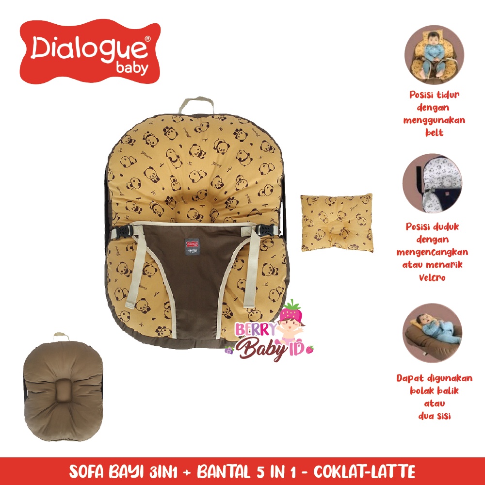 Dialogue Baby Sofa Bed 3in1 Tempat Duduk Kasur Bayi GRATIS Bantal Berry Mart