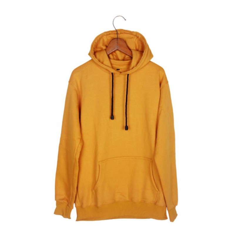 Hoodie polos kuning mustard