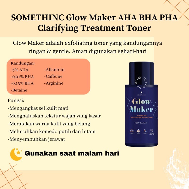 TONER SOMETHINC GLOW MAKER/ TONER WAJAH BPOM SOMETHINC