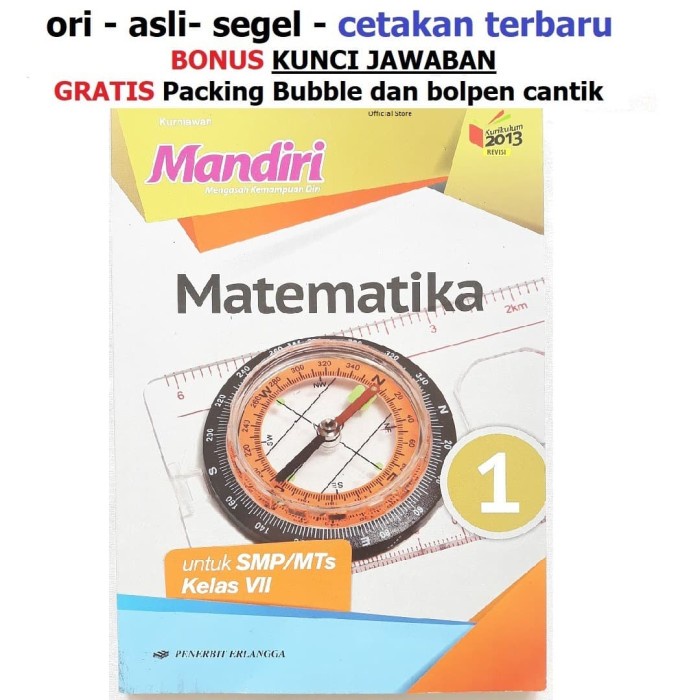 Buku MANDIRI MATEMATIKA SMP Kelas 7 K13 Soal  Jawaban Kurtilas