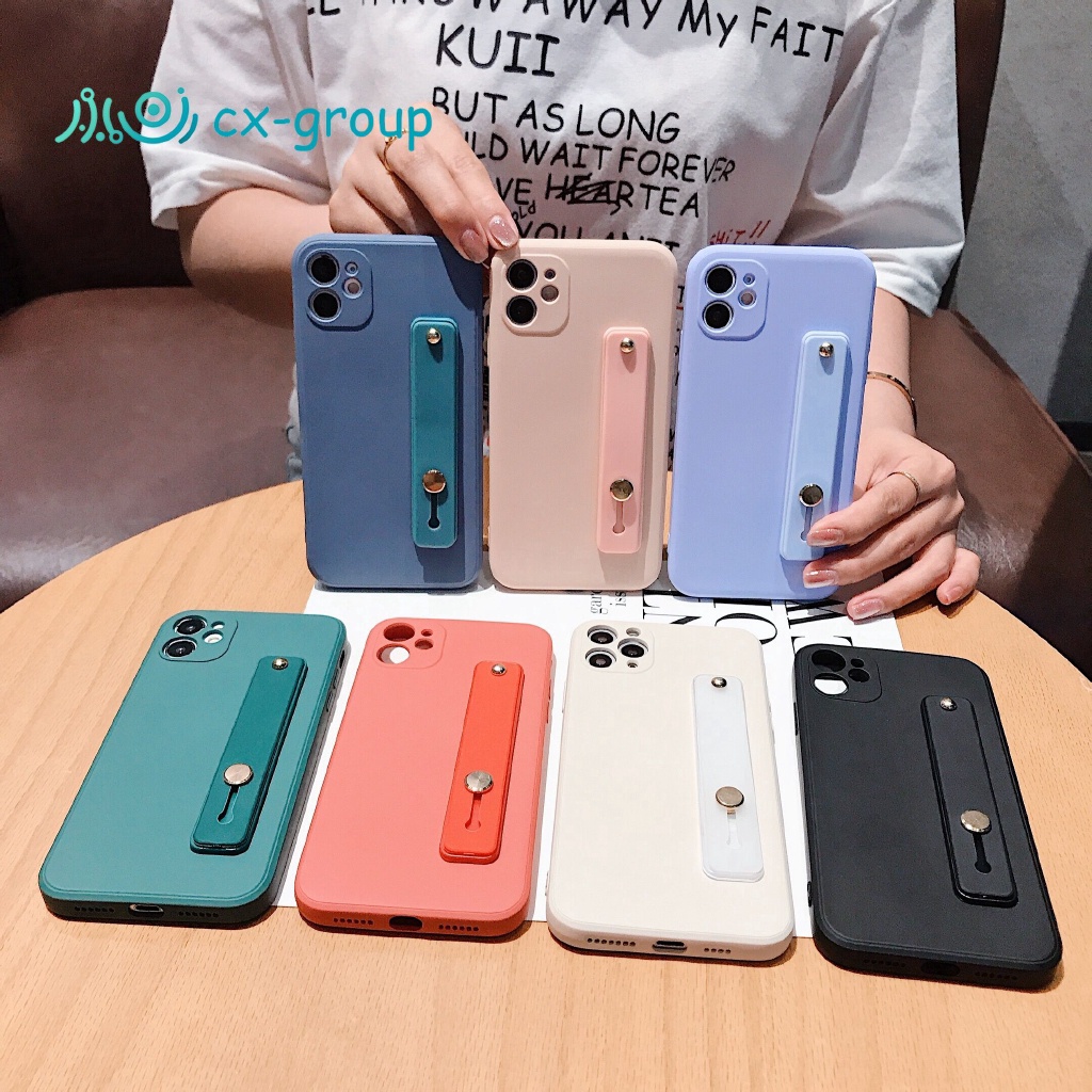 Case Samsung A32 A52 A52S A72 LIQUID STRAP Wrist Standing Softcase Cute Colored Square Series Kesing