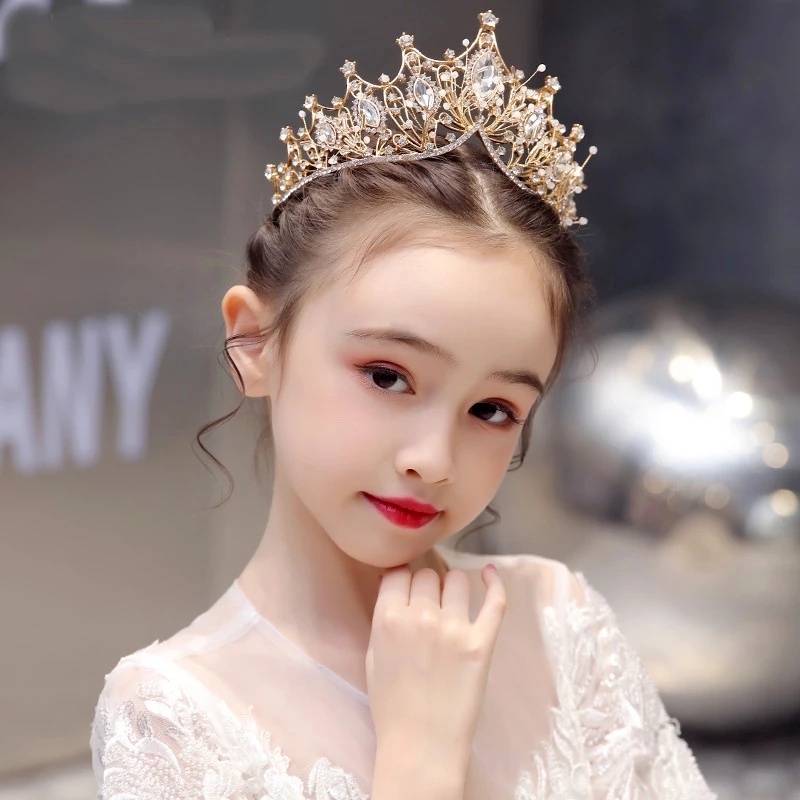 Mahkota Tiara Kristal Berlian Imitasi Adjustable Gaya Vintage Untuk Pengantin Wanita