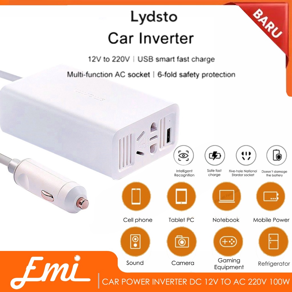 Mijia Lydsto Car Power Inverter mobil DC 12V to AC 220V 100W - YM-CZNBQ01