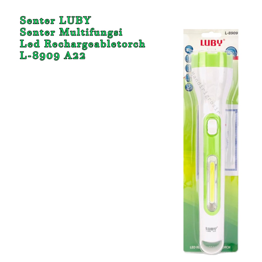 LUBY Senter * Senter Multifungsi * Senter Led Rechargeabletorch * L-8909 * A22