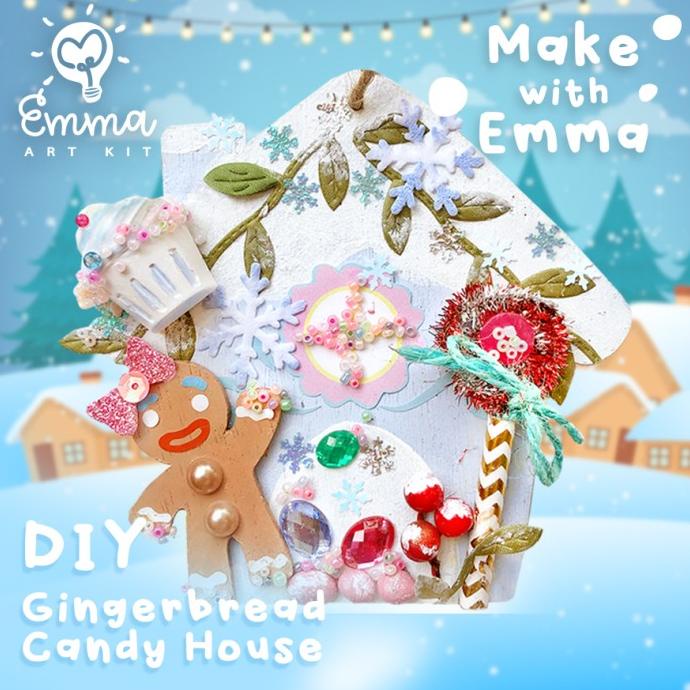 

Gingerbread Christmas Ornament Art Kit Diy (Includes Paint And Brush)