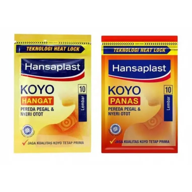 HANSAPLAST KOYO Hangat dan Panas Isi 10 - Pereda Nyeri Otot Pegal Linu Sachet Heat Lock Panas Hansaplas