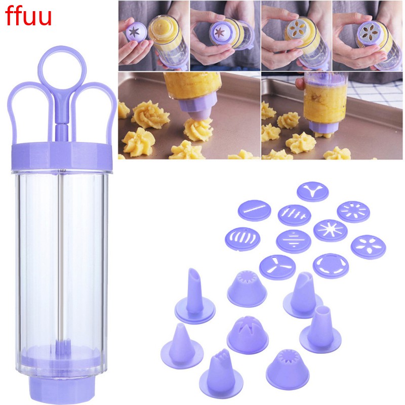 【Top】19pcs Set Alat Cetak Cetakan Bentuk Bunga Acak Untuk Membuat Krim Hiasan Kue / Cake Decoration Dan Biskuit cetakan kue kering-2