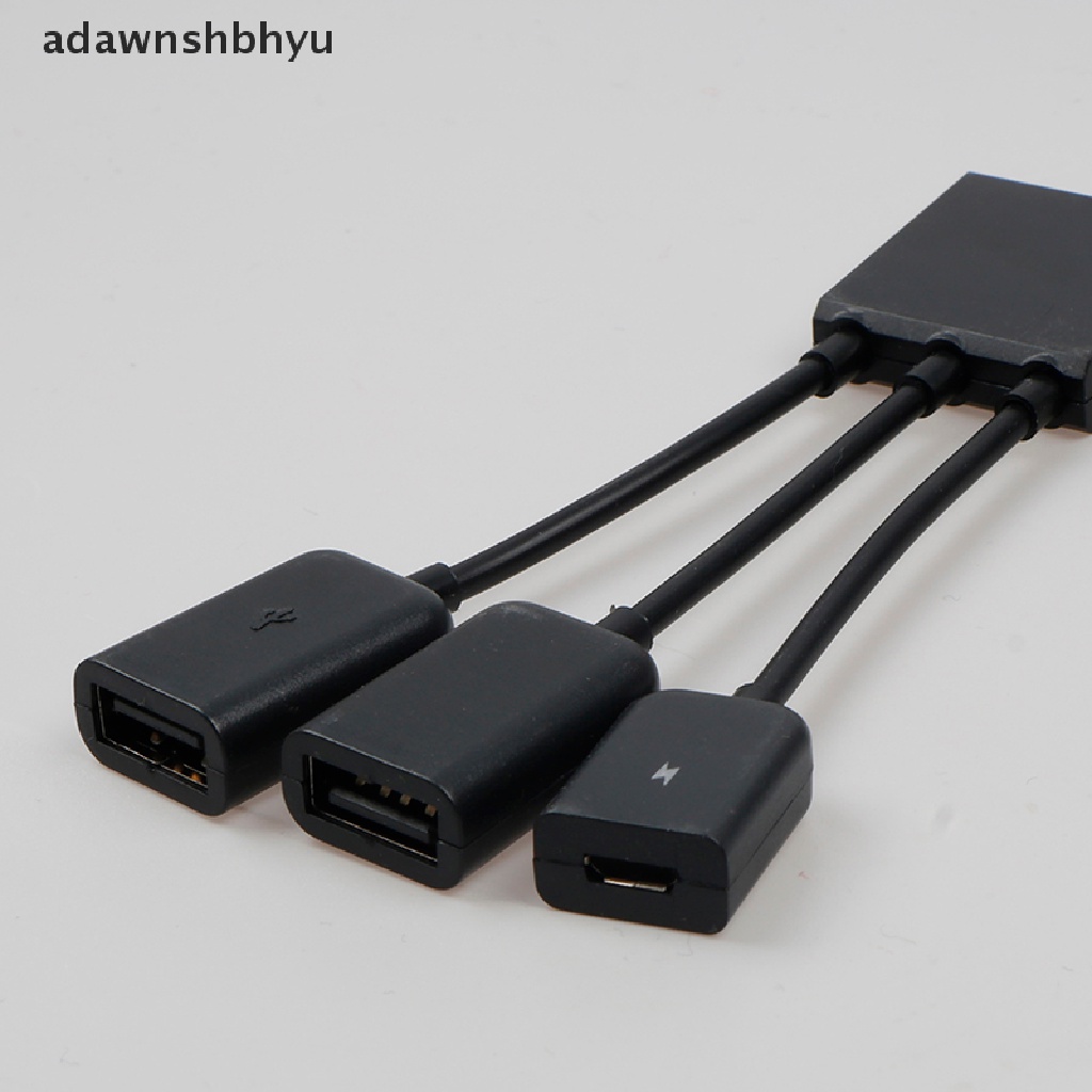 Adawnshbhyu 3in1 Micro USB Power Supply Charging Host Kabel Hub OTG Distributor Adaptor