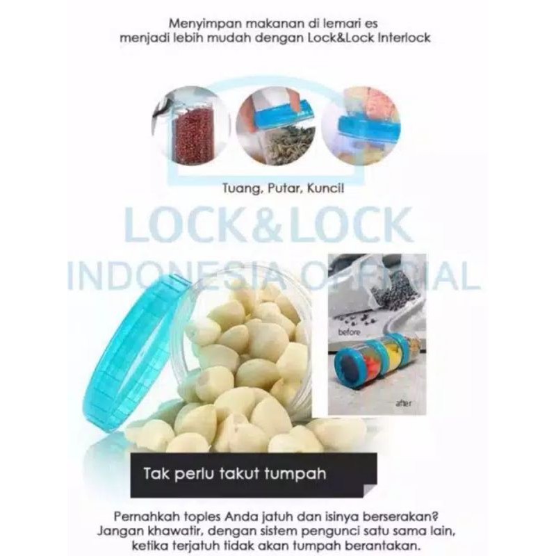 Lock n Lock Interlock Set 4pcs / Toples Wadah Makanan Kecil / Baby Food Container Plastic 500ml