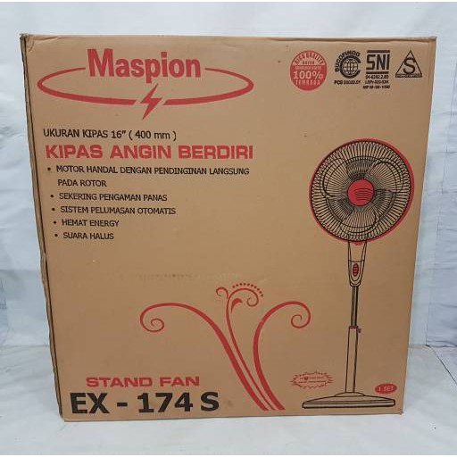 Maspion Kipas Angin Berdiri  EX 174S - EX 174 S - EX174 S stand fan 16inch 16&quot; Original SNI