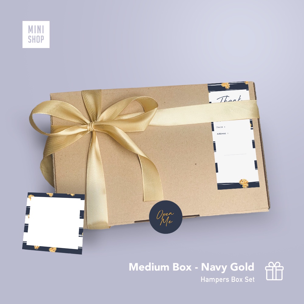 

Box Kado Kardus Hampers Navy Gold ( kotak kado / kemasan )