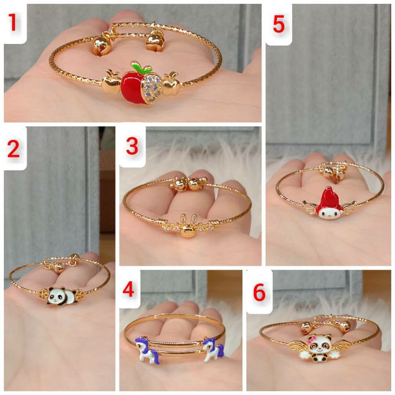 Gelang Anak Titanium Wanita Anti Karat, Pilih satu dari 6 variasi, Dijamin 100% kualitasnya, COD + Gratis Ongkir, Stok Ready bisa langsung di order dan siap langsung kirim