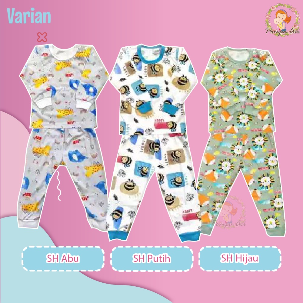 Libby Set Oblong Motif Setelan Piyama Pajamas Lengan Panjang Bayi Dan Anak By Mallpompaasi