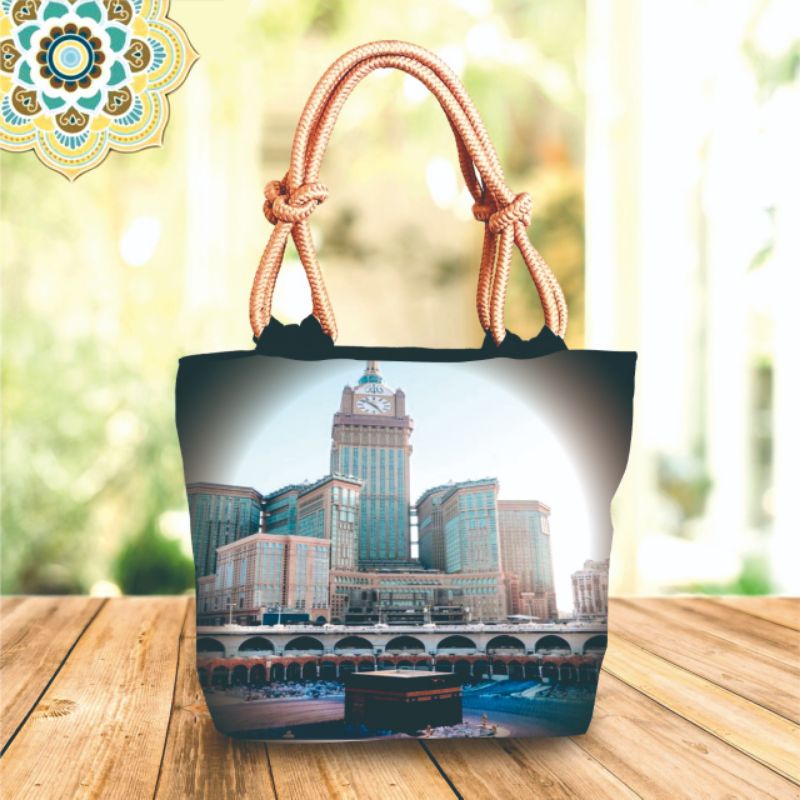 Totebag Motif Ka'bah Tali Sumbu Wanita