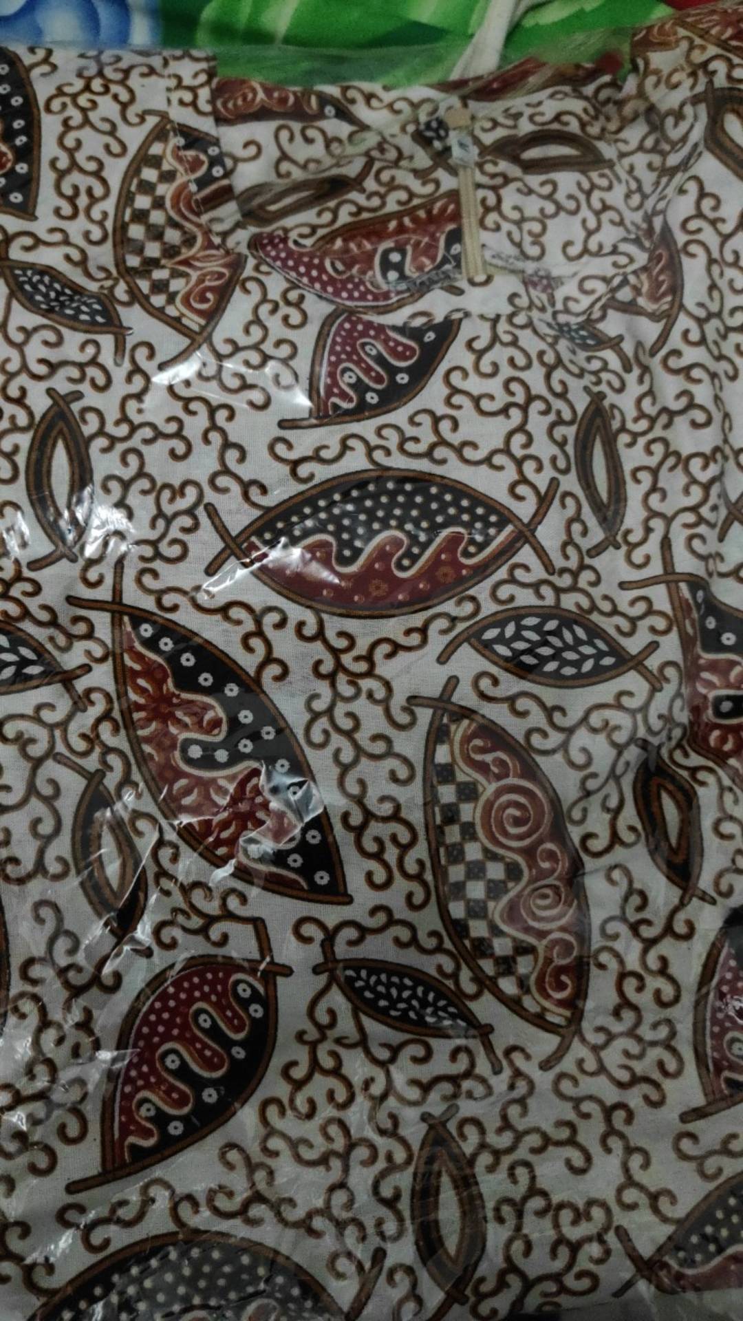 Batik Wanita Asj Sa Hrb026 Kenongo Kemeja Tosca Pendek / Atasan Batik Wanita