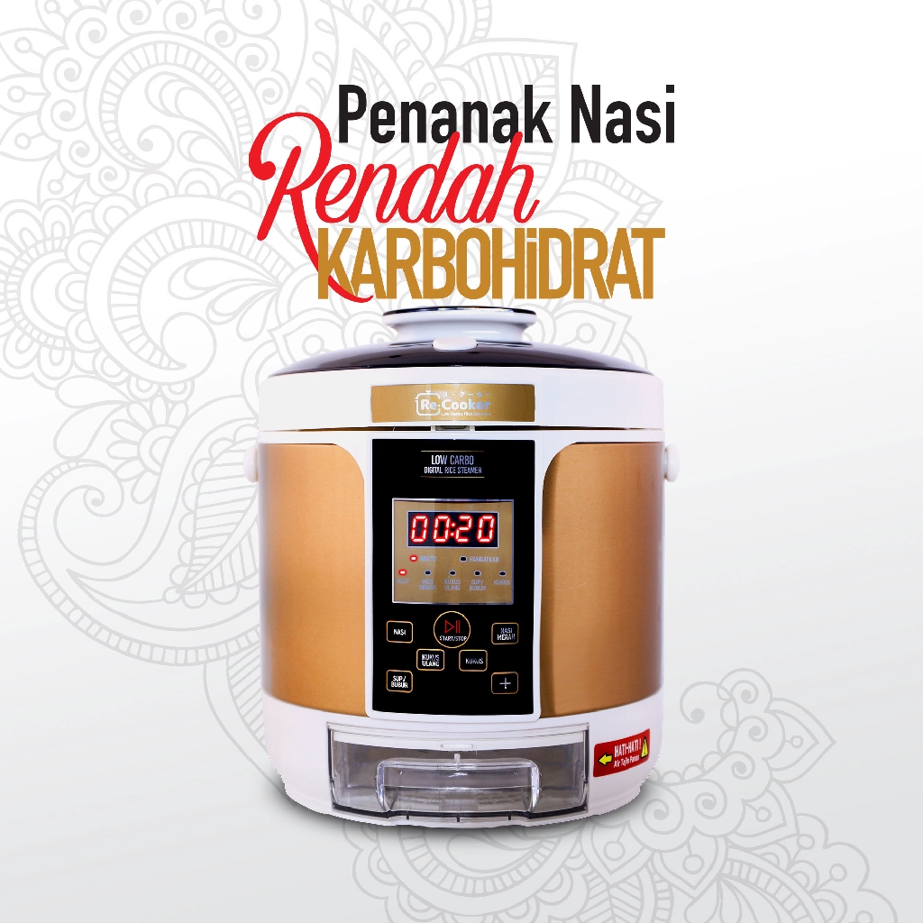 Re Coocker Low Carbo Rice Cooker Penanak Nasi Rendah Gula Dan Karbohidrat