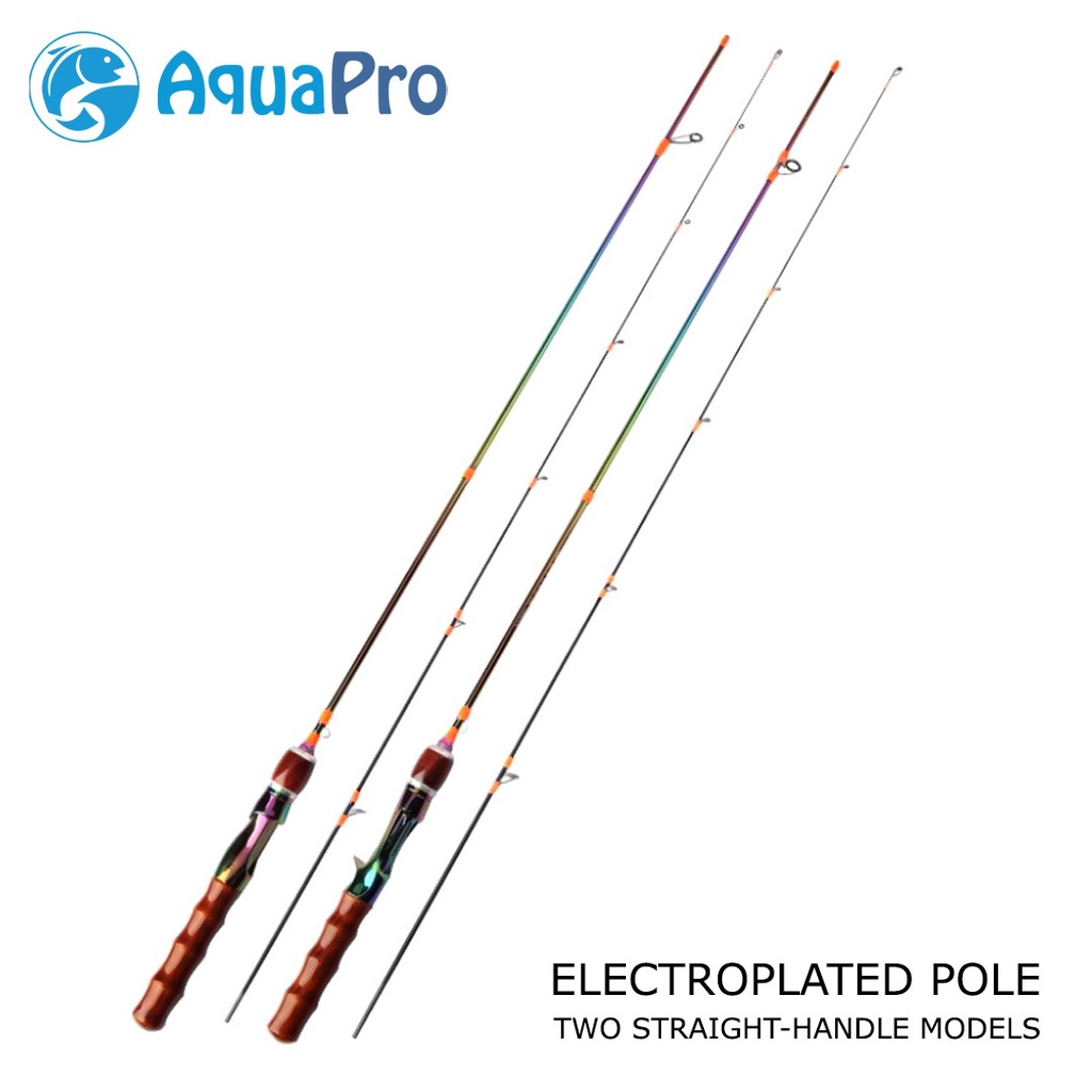 Aquapro JR07 Joran Pancing 1.68M 1.80M Fishing Medium Kuat Big Strike Bahan Carbon Fiber Joran Pancing Spinning Fishing Pole 2 Section