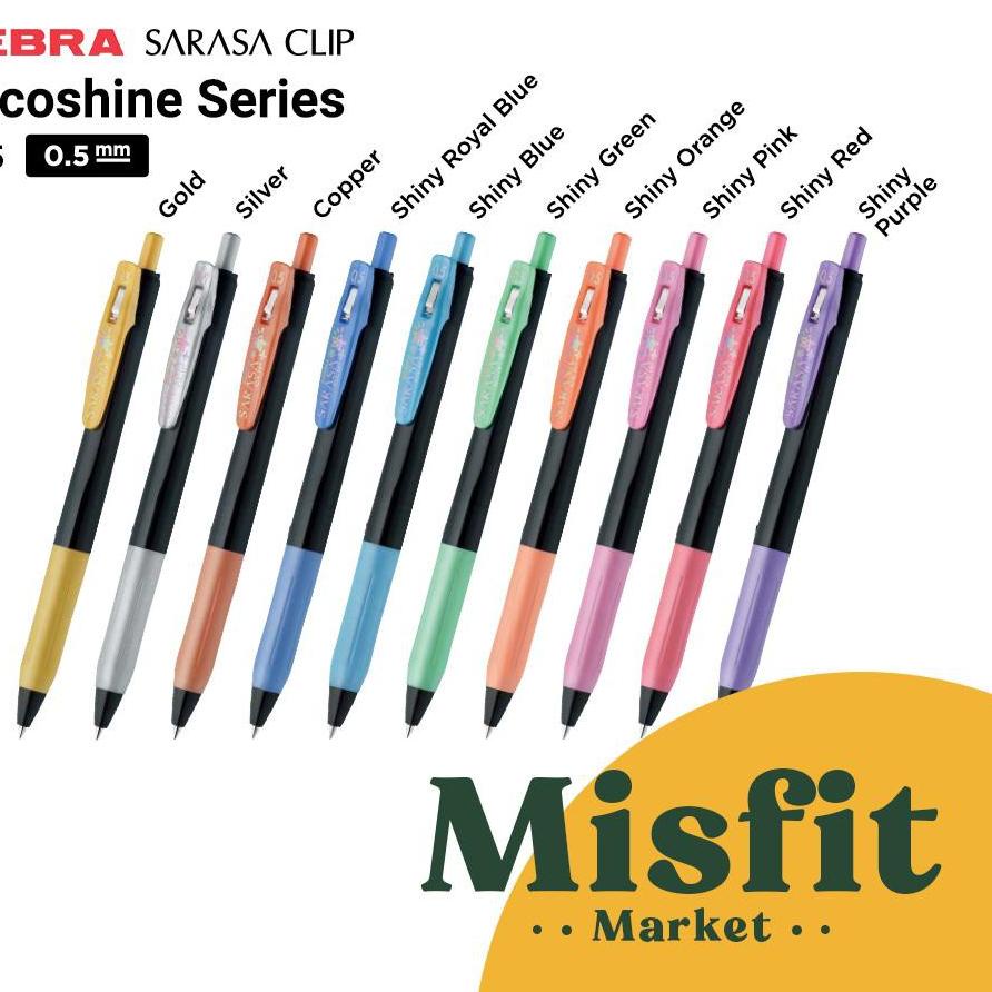

NEW !!! 7.7 Zebra Sarasa Clip JJ15 Deco Shine Color Series 0.5 mm Decoshine Pulpen Gel Metallic Metalik [KODE 973]