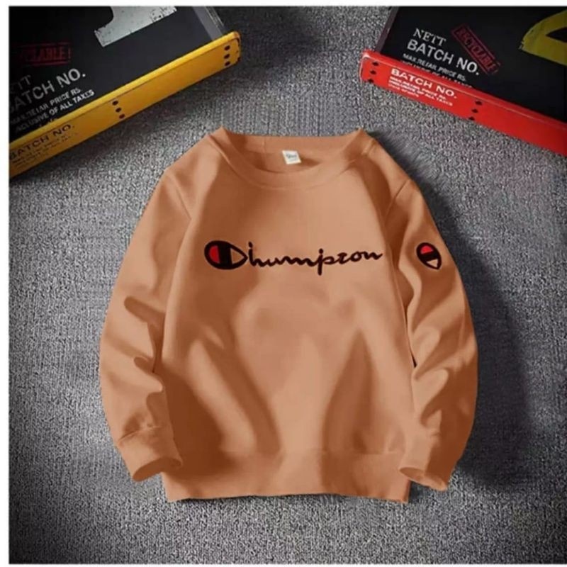SWEATER CRAWNECK BORDIR || SWEATSHIRT BASIC MOTIF BORDIR Sz M-XL