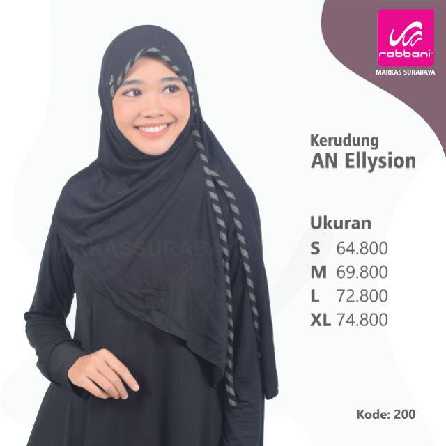 Obral! Kerudung Instan Rabbani Ellysion (kaos)-Hitam