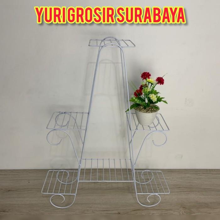 Rak Bunga Besi Minimalis 6 Pot Best Seller