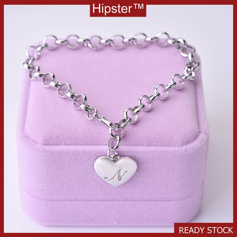 Fashion Aksesoris 925 Perak Gelang Cinta Liontin 26 Surat Fashion Aksesoris 925 Perak Gelang Cinta Liontin 26 Surat