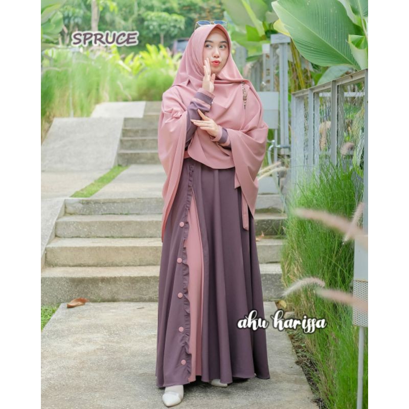 Aqila Syari ori Aku Karissa / Gamis Set Aku Karissa ori / Gamis Syari Original Ity Crepe COD