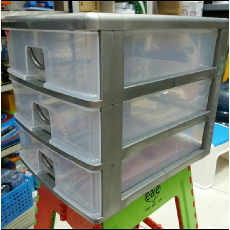 LACI MINI CONTAINER SUSUN 3 SHINPO 355 / TEMPAT SURAT A4 F4 RAK SUSUN BOX CONTAINER OBAT SERBAGUNA