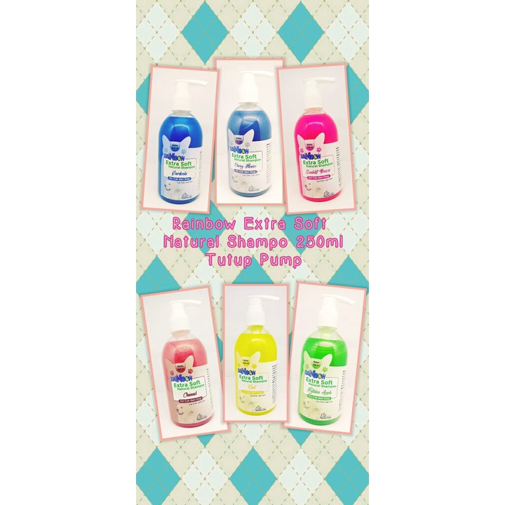 Rainbow Extra  Soft Natural Shampo For Cat and Dog 250ml Tutup Pump