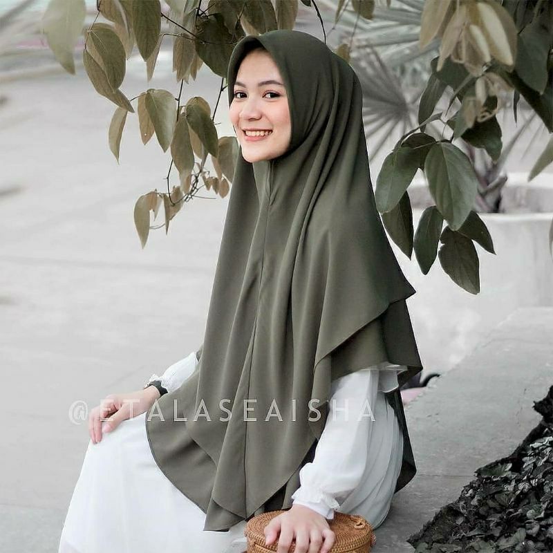 Segi empat instan jumbo / Jilbab dua layer / khimar dua layer / khimar syari / khimar jumbo-1