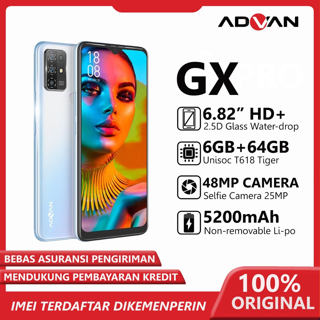 Advan GX RAM 6GB ROM 64GB Layar 6.8 inch Android 11 Kamera 48MP + 25MP - garansi resmi