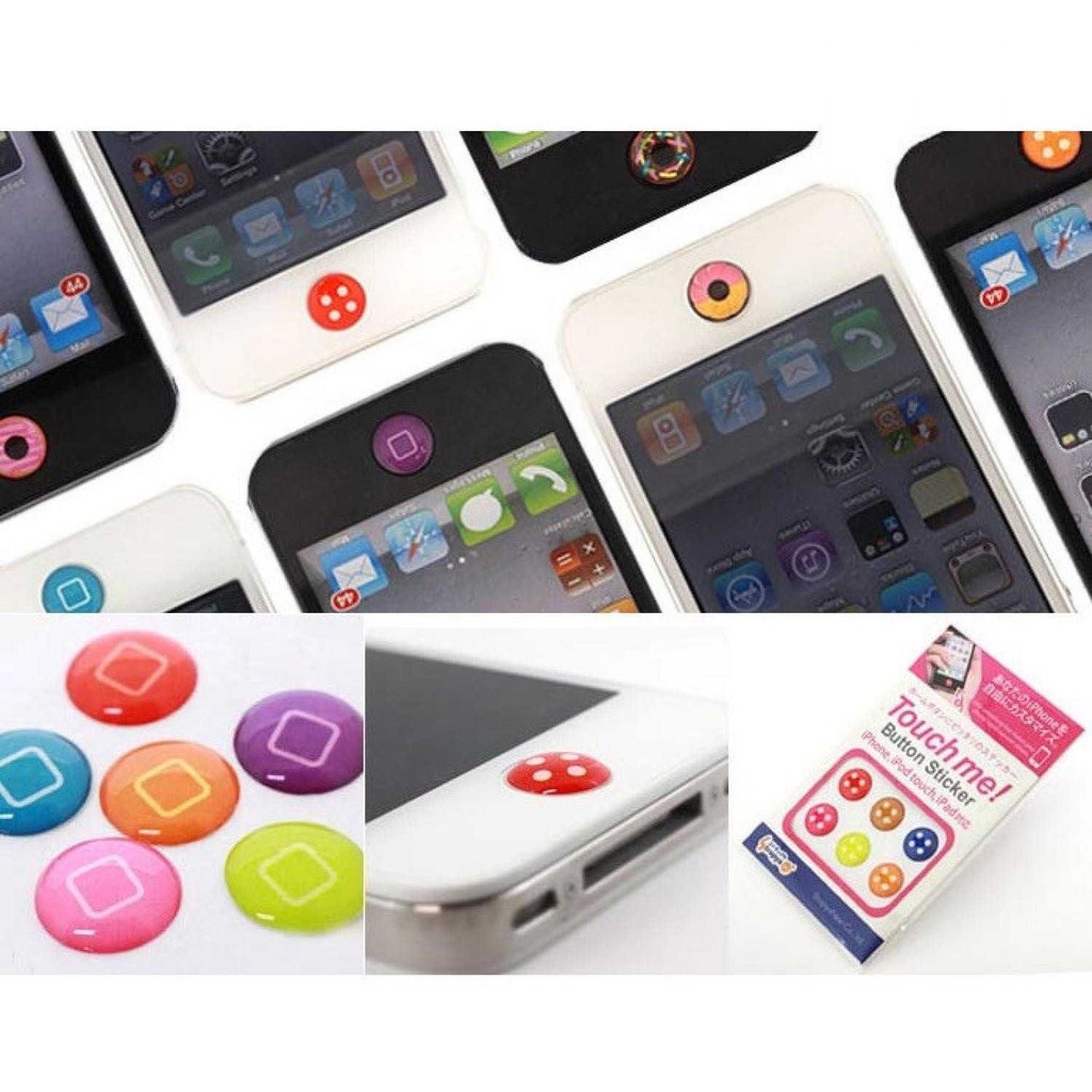 Stiker Gambar Lucu Hiasan Tombol Home Button Sticker Random 6 Pcs