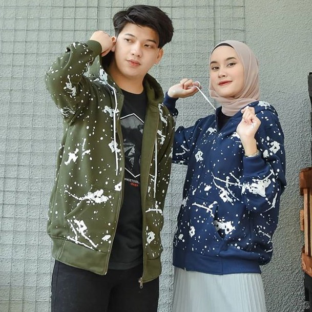 BLOTCHES ZIPPER HOODIE JAKET UNISEX COUPLE BEST QUALITY