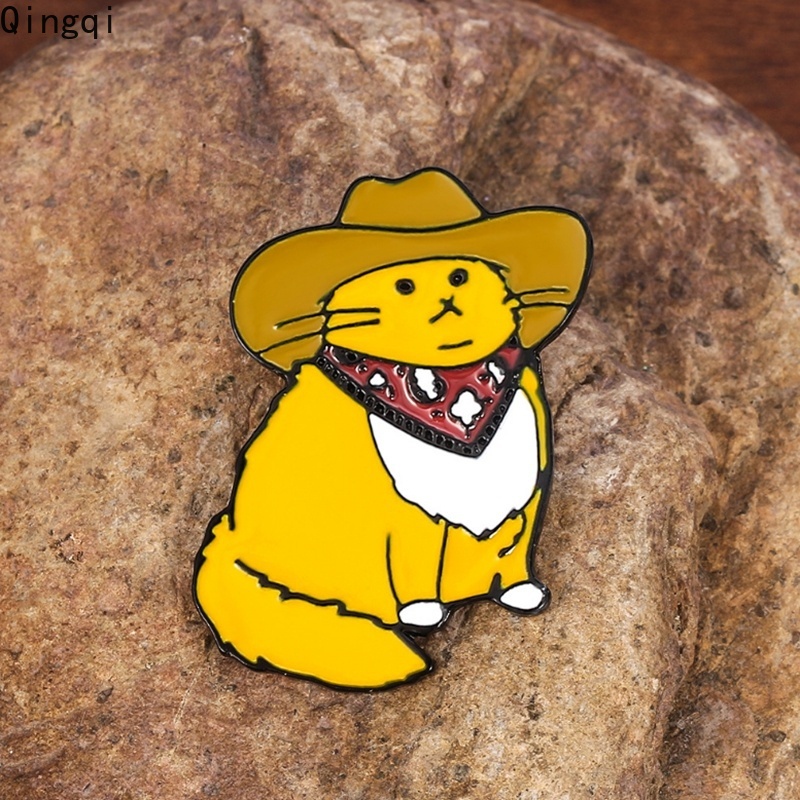 Bros Pin Desain Kucing Cowboy Untuk Dekorasi Pakaian