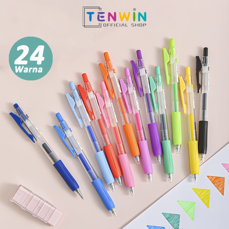 

Pulpen Gel / Gel Pen /Colorful Pen/ Colours Pen / Pulpen / BOLPOIN HIGHLIGHTER 24 Warna Juice Pen - Khinsun