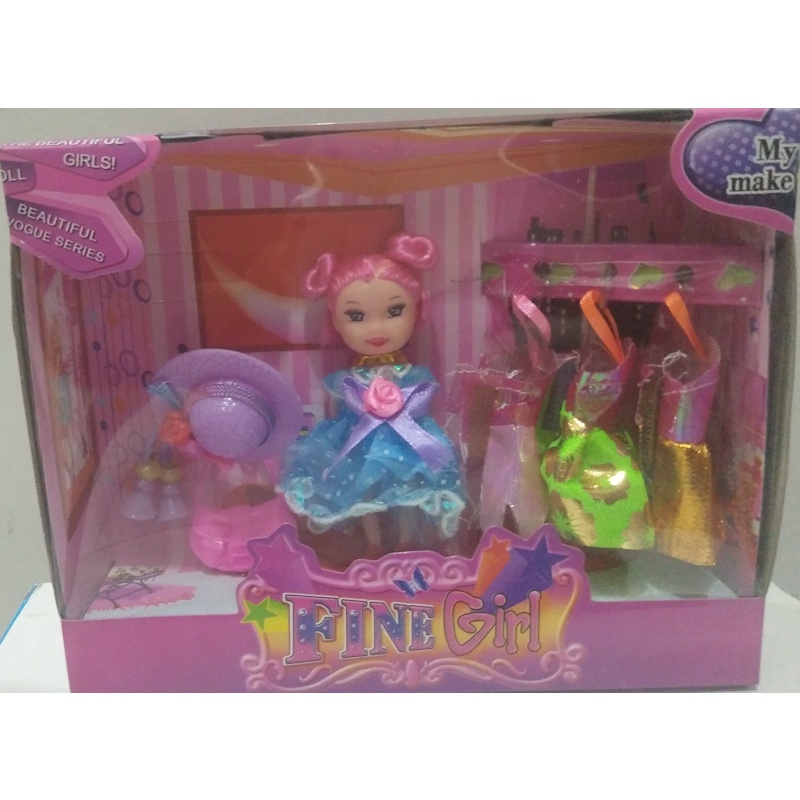 BONEKA  KECIL FINE BARBIE TERBARU DENGAN 3 BAJU GANTI