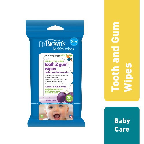 Dr. Brown's Healty Wipes Naturally Cleaning Tooth &amp; Gum - 30 Sheet