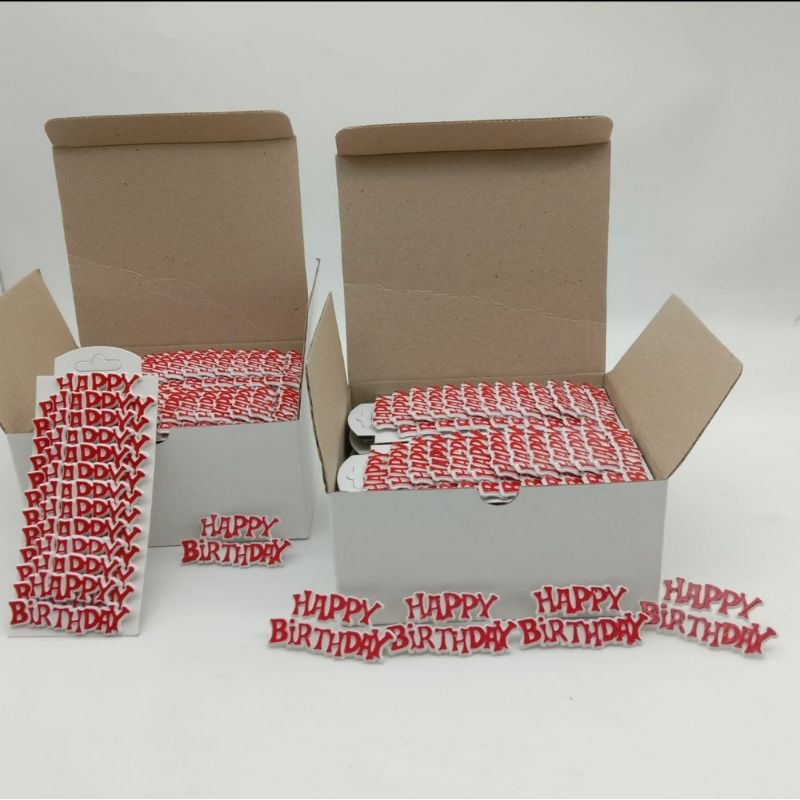Topper kue ulang tahun duduk / hiasan kue happy brithday