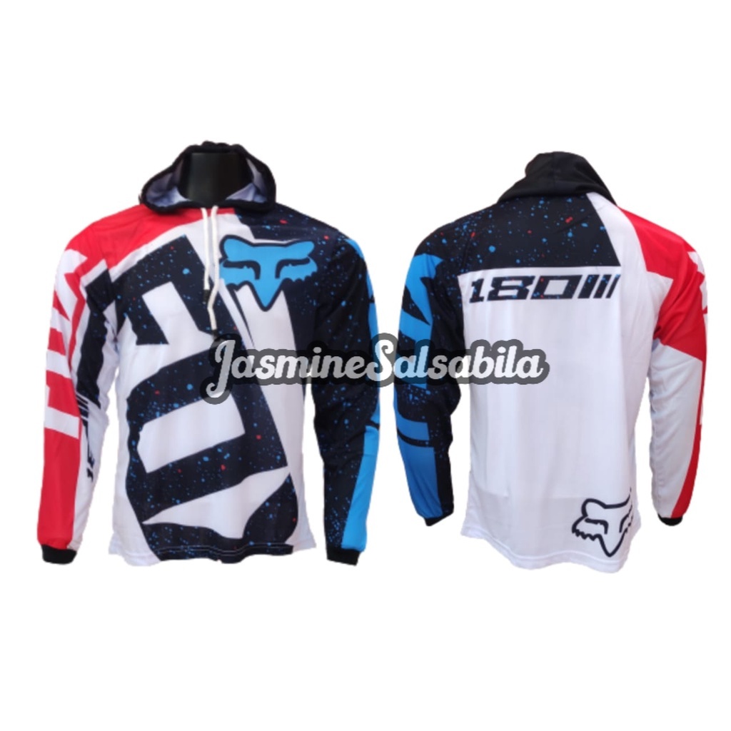 Jersey Sepeda MTB Pria / Jersey Mancing Hoodie Lengan Panjang / Kaos Mancing Tudung / Baju Mancing Mania 208C