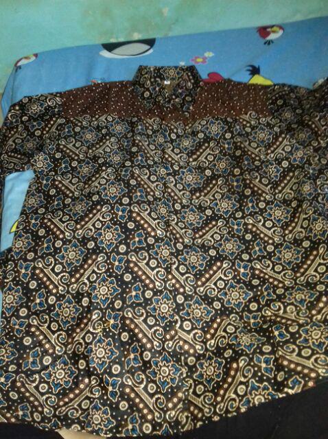 Risna Batik Hrb026 Kenongo Kemeja Hem Pendek Padi Pekalongan M L Xl Mega Mendung Keren Murah Terbaru