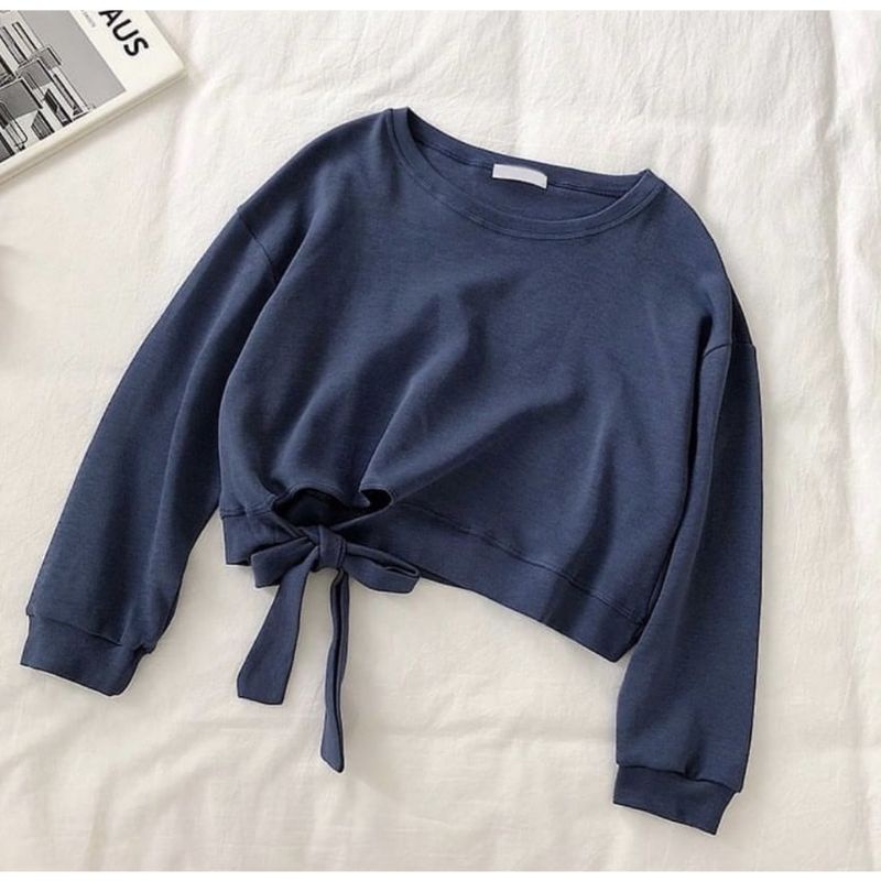 WIZKY SWEATER sweater wanita, crewneck wanita, jaket crop