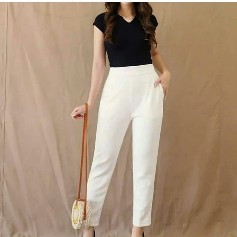 Aulia - Celana Basic Pants Luna//Celana Luna Scuba Ukuran Standar